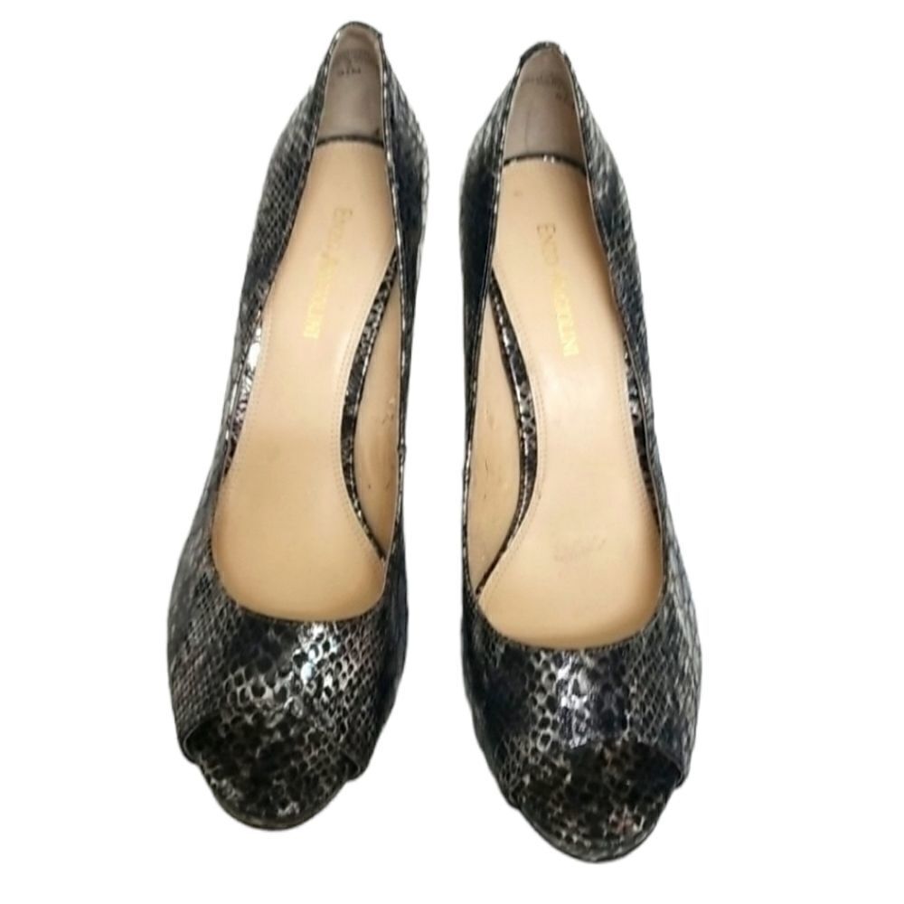 Enzo AngioliniBlack Peep Toe Pumps